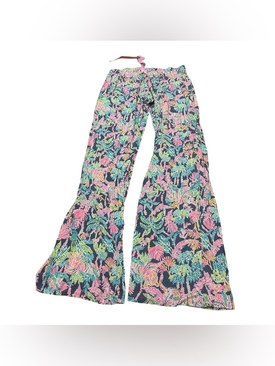 Lilly Pulitzer Other - Lilly Pulitzer Colorful Floral Flared Pants - Navy, Pink, Green, Yellow